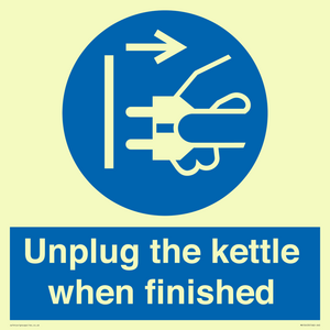 Unplug the kettle when finished